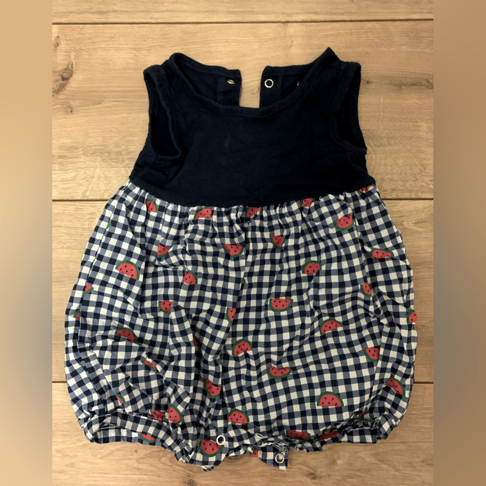✨Carter’s Navy & Checkered Watermelon Romper